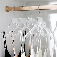 Cintre en plastique acrylique transparent de luxe avec crochet doré pour robe de mariée et placard domestique