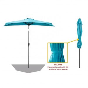 Sombrilla <span class=keywords><strong>de</strong></span> 9 pies para exteriores, semicircular, para patio, jardín, bistró, pared, balcón - Product Image 4