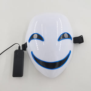 Masque d'anime japonais, masque souriant, masque <span class=keywords><strong>de</strong></span> <span class=keywords><strong>colère</strong></span>, masque facial, accessoires <span class=keywords><strong>de</strong></span> costumes pour adultes et enfants, masque LED lumineux pour Halloween - Product Image 5