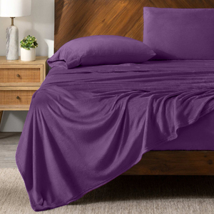 Polar Fleece Sheet Set With Pillowcases Full <b>Queen</b> King <b>Size</b> Soft Warm <b>Bedding</b> For Cozy Sleep - Product Image 2