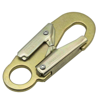 Mousqueton en acier de traitement thermique 23KN, grand crochet de sécurité pour escalade, anti-chute, 10 pièces