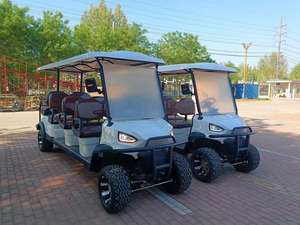 Chariots de golf modernes à ventilateur électrique classique 6 <span class=keywords><strong>places</strong></span> chassant le châssis <span class=keywords><strong>4X4</strong></span> avec le toit réglable de pare-brise - Product Image 6