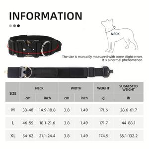 Collier tactique en nylon réglable pour l'entraînement des chiens, collier robuste pour chiens de taille moyenne et grande avec boucle en métal et poignée de contrôle - Product Image 4