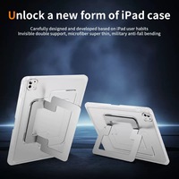 Étui pour tablette en TPU + PC à dos transparent pour iPad Air 11 2024 Pro 11 13 2024 Air 1 2 avec fente pour crayon