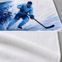 Serviette de sport en coton 100% avec impression numérique personnalisée, motif pelle de hockey, couleurs variées, commande rapide, production rapide, directement de l'usine.