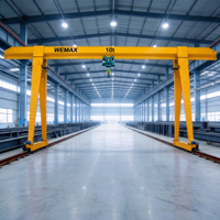Grue portique avec capacité de charge nominale de 2,5 à 10 tonnes, moteur, boîte de vitesses, PLC et composants de roulement certifiés CE, marque WEMAX
