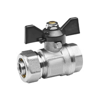 Vanne à boisseau sphérique en laiton de haute qualité pour raccord de tuyauterie, avec connexion par compression et filetage mâle, vente en gros