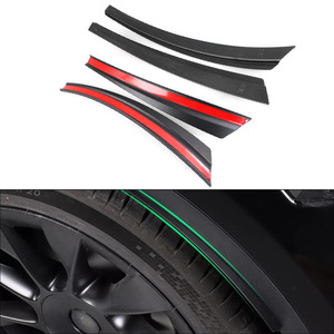 Garde-boue noirs en ABS pour Tesla Model Y, protections d'arche de roue, installation sans perçage, adhésif 3M, pare-intempéries pour portières de voiture - Product Image 5