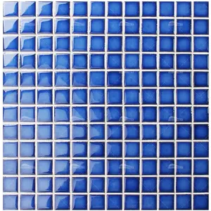 1 inç mavi sırlı porselen seramik çini havuzları en İyi türleri en kaliteli yüzme havuzu fayans Swming havuzu mozaik fayans