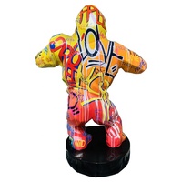 Statue de gorille en fibre de verre peinte à la main, grande taille, décoration, populaire, pour église artistique, vitrines de magasins