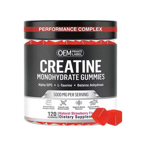 Etiqueta privada Preentrenamiento Creatina Crecimiento muscular Gummies Osos Aumento de peso Creatina monohidrato Gummies 5g para mujeres y hombres - Product Image 1