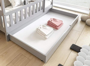 Cama <span class=keywords><strong>Litera</strong></span> Moderna de Madera Maciza con <span class=keywords><strong>Escalera</strong></span>, Protección Anticaídas y Cajón para Colchón, para Dormitorio, Adultos y Niños - Product Image 5