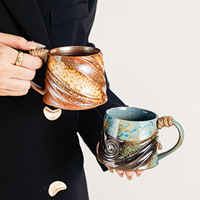 Ensemble Cadeau de Tasses en Céramique Vintage de Qualité Supérieure à Effet de Four – Artisanat Exquis Haut de Gamme Origine Chine pour Festivals d'Entreprises