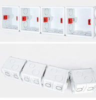 Boîte de jonction interne réglable pour interrupteur et prise de type 86, boîte de jonction inférieure pour câblage blanc, rouge, bleu
