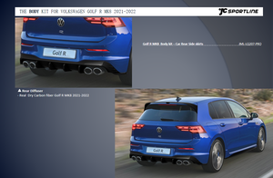 Modification de luxe, lèvre avant en fibre de carbone, jupes latérales, diffuseur, spoiler, kit de carrosserie de voiture pour VW <span class=keywords><strong>Golf</strong></span> <span class=keywords><strong>8R</strong></span> - Product Image 5