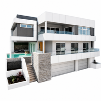 Maison modulaire contemporaine à trois niveaux, maison préfabriquée en conteneur, garage intégré, villa de luxe déplaçable