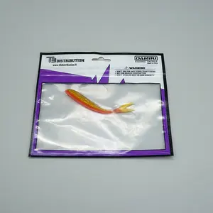 Custom Vissen Lokken Zak Verpakking Oem Ziplock Fish Haak Verpakking Tas Met Doorzichtig Venster