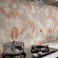 Papier peint mural autocollant imperméable en marbre rose pour cuisines, chambres et salles à manger