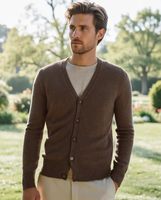 Pulls et cardigans classiques pour hommes, collection automne, chauds et décontractés, col en V, vente en gros
