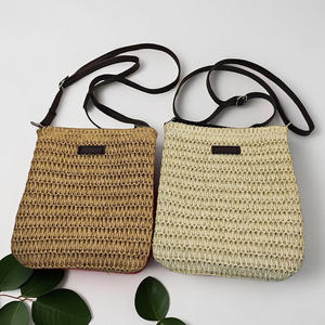 Bolso Bandolera Popular de Paja Tejida, Nuevo Diseño de Bolso de Hombro de Paja, Bolso Ecológico Tejido a Mano, Bolso de Playa para Vacaciones - Product Image 1