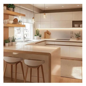 Mesa de Isla de diseño de gabinete moderno de lujo con gabinetes de cocina personalizados de almacenamiento - Product Image 4