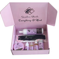 Boîtes d'installation de perruques personnalisées avec votre logo, emballage à marque privée, spray teinté imperméable pour dentelle et kit de colle forte pour dentelle