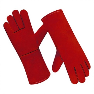 Gants de cuisine en cuir de vachette pleine fleur anti-vibration et résistants à la chaleur avec manchette de sécurité pour la cuisson, la pâtisserie, la grillade, le barbecue et la lutte contre les incendies - Product Image 4