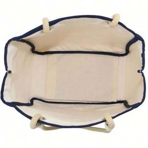 Sac de shopping en toile de coton personnalisé avec logo 18 oz avec fermeture éclair - Product Image 4