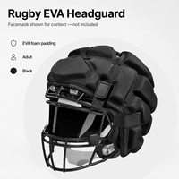 Casque de rugby pour adulte en mousse EVA rembourrée, noir, 82% polyester, 18% élasthanne, équipement de protection sportive, masque facial non inclus