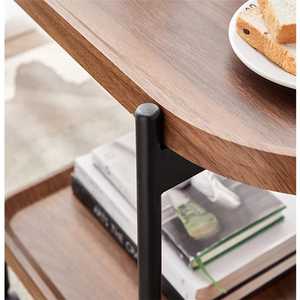 Mesa de centro con carrito de madera portátil de doble capa con estantes de almacenamiento Ideal para dormitorio, sala de estar y decoración de oficina - Product Image 4