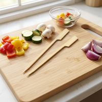 Brochettes jetables en bambou naturel de 12 cm et 18 cm - Outils de barbecue d'extérieur pour le camping, les fêtes, la grillade et la cuisson