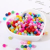 Vente directe d'usine Perles rondes colorées avec trous droits pour la fabrication de chaînes de téléphone DIY, bracelets faits main, accessoires pour cheveux