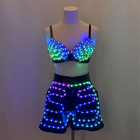 Nouvelle application de programmation pour mode clignotant, soutien-gorge LED couleur pleine et short lumineux, pour danseuses Gogo sexy, à piles, Noël, Anniversaire