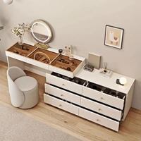 Ensemble de vanité de maquillage de luxe moderne miroir éclairé coiffeuse avec miroir led et prise de charge