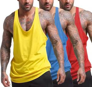 All'ingrosso prezzo a buon mercato personalizzato in poliestere da uomo con canotta Bodybuilding canotta da palestra - Product Image 3