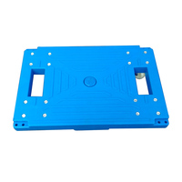 Chariot de transport robuste en HDPE pour entrepôt, avec quatre roues en PU, capacité de 150 kg, pour déplacer des caisses