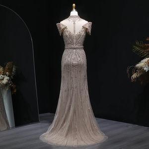 ジャンスエンバー LSZ109 エレガント バーガンディ マーメイド プロムドレス ハイネック スパンコール キャップスリーブ - Product Image 5