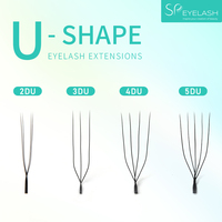 SP EYELASH Nouveau style Extension de cils pré-faits en éventail en forme de U, effet 2D 3D 4D 5D, W Bloom, en vison synthétique moelleux