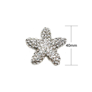 Broche de diamantes de imitación de cristal encantador de 40mm broche de diamantes de imitación de estrella de mar para tarjeta de invitación de boda - Product Image 2