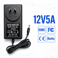 Adaptateur secteur AC/DC 60W 12V 5A avec protection contre les surcharges, approuvé FCC, style prise murale, pour commutateur réseau, directement de l'usine