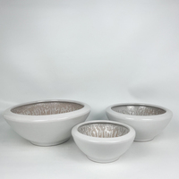 Pot Bunga Keramik Modern Terlaris Set 3 Buah, Berlapis Glasir, Multifungsi, Untuk Luar & Dalam Ruangan, Dekorasi Rumah & Taman, Berbagai Ukuran