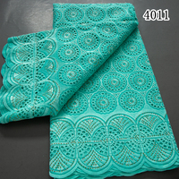 Tissus Africains en Dentelle de Coton Brodés Autriche Dubaï 2024 de Haute Qualité pour Robes Nigérianes Femmes 4011
