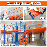 Plateforme de travail surélevée pour entrepôt avec escalier, pour les étages deux, trois, quatre, grenier, loft, mezzanine et rayonnage à palettes