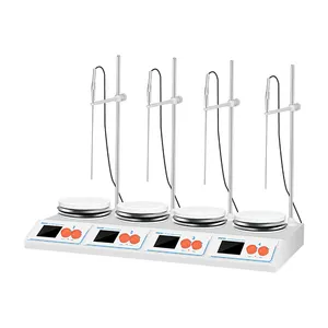 4 Position Single Row Digital Laboratory Magnetic Hotplate Stirrer