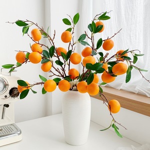 Branche d'orange artificielle réaliste en mousse plastique Qingyu Chronicle, décoration du Nouvel An, ornement pour salon et table à manger - Product Image 3