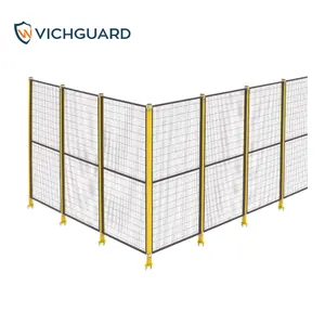 Industrial Machine Safety Guarding Robot Isolation Fencing Metal Steel Powder Coating 3mm Security Fence Panels Powder Coated