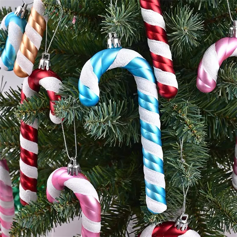 زينة بلاستيكية لشجرة عيد الميلاد مخصصة للأسرة, زينة معلقة على شكل حلوى في الكريسماس