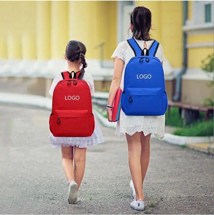 Fodera 600d tasca sicura per Media con cerniera 15 pollici colore azzurro studenti borse da scuola in poliestere zaino per bambini