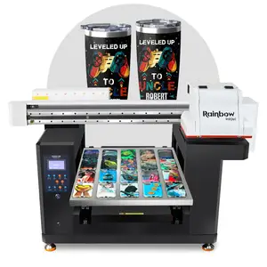 Máquina de impressão de arco-íris a2, plástico, vidro, metal, pvc, impressora de filme para pet 5070 uv dtf, preço de impressora lisa
