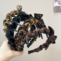 Serre-têtes à imprimé léopard pour femmes et filles, à pois, antidérapants, polyvalents, de créateur, accessoires pour cheveux